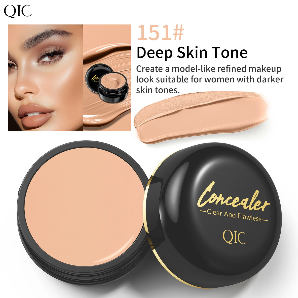 Waterproof Full Coverage Concealer for Tattoos, Scars - Natural Finish Foundation for All Skin Tones & Types
