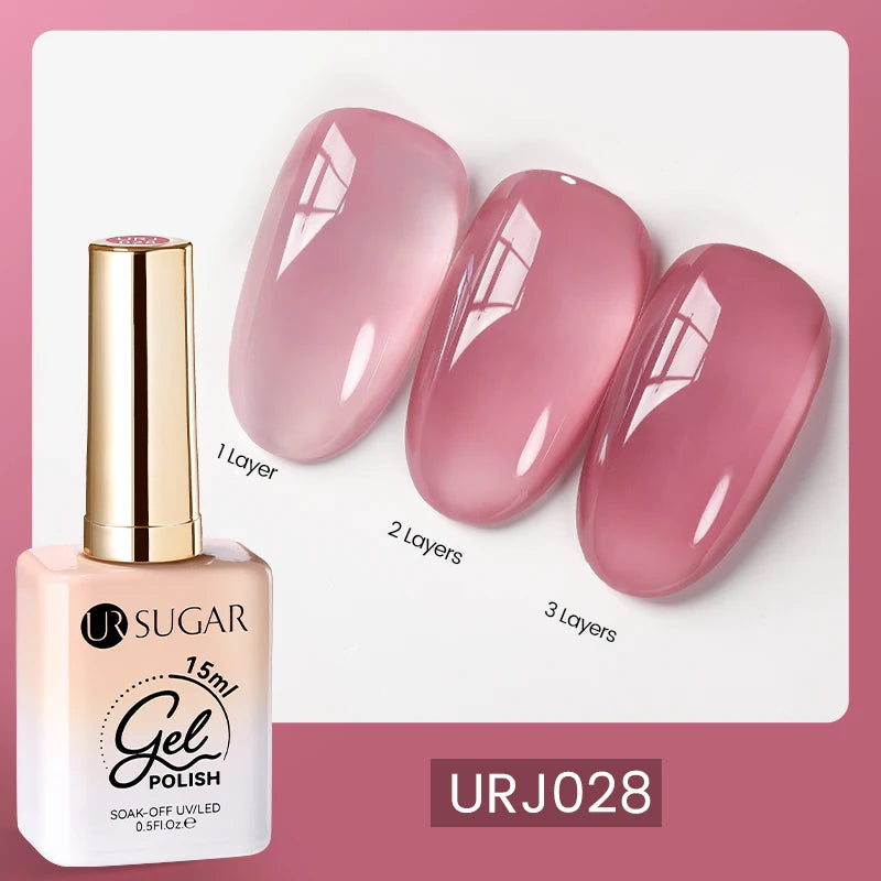 UR SUGAR 15ml Champagne Gold Sliver Reflective Glitter Gel Nail Polish Varnish Semi Permanent Soak Off UV Gel For Manicure Art