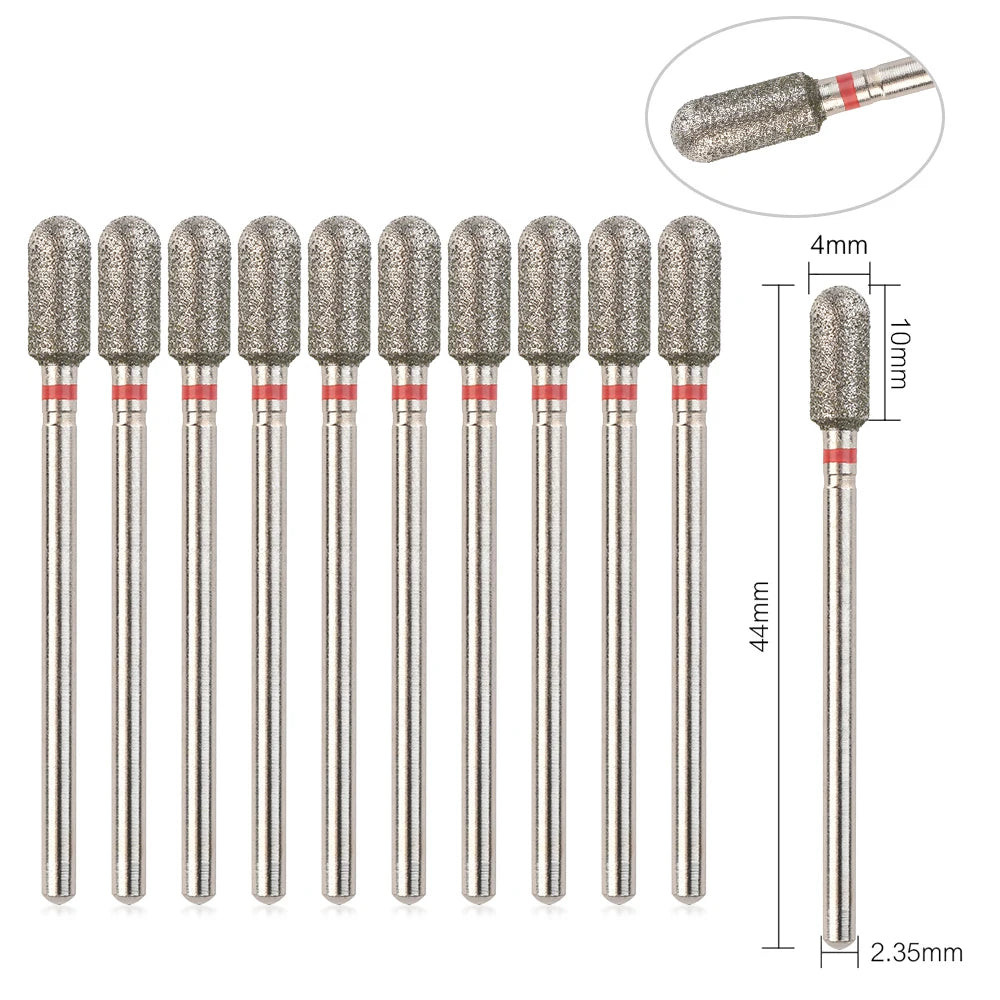10Pcs Diamond Milling Cutter For Manicure Electric Nail Drill Bits Accessory Pedicure Machine Nail File Gel Remover Tool