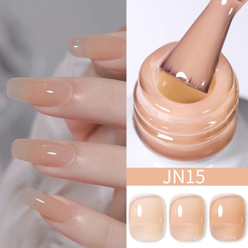 BORN PRETTY 10ml Translucent Jelly Nude Gel Nail Polish Colorful  Varnish Semi Permanent UV LED Nail Art  Manicure Gel