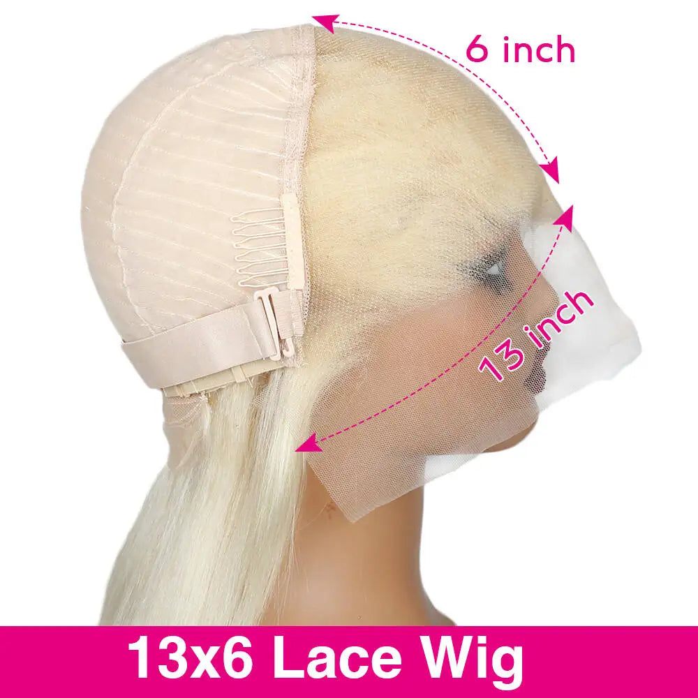 46 Inch 13x6 613 Lace Front Wig Human Hair Body Wave Blonde Lace Front Wigs Human Hair Pre-Plucked Bleached 200% Density 613 Hd