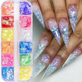 12Grids Ocean Gold Nail Art Charms Shell/Seahorse/Starfish White Half Round Pearl Gems 3D Mixed Punk Manicure Metal Rivets Studs