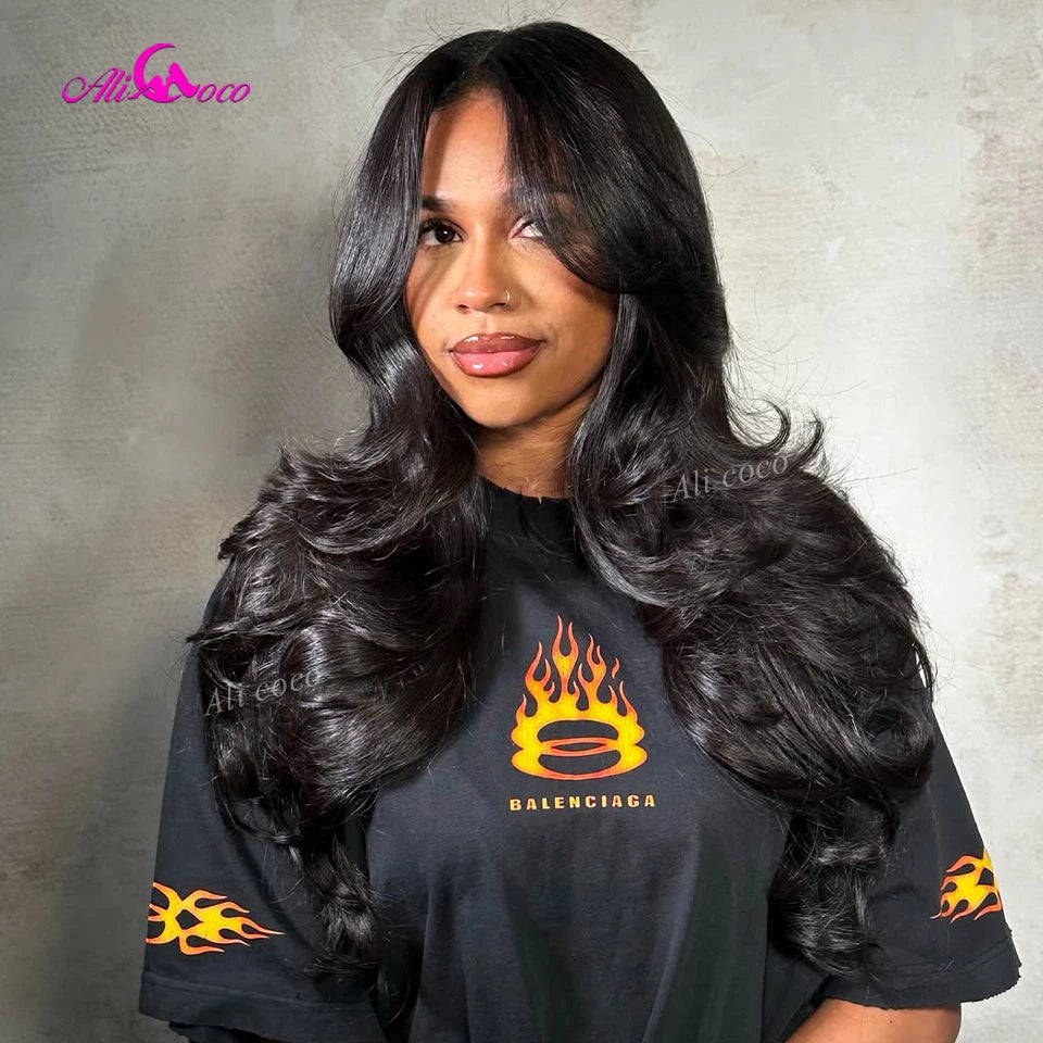 13x6 Lace Front Human Hair Highlights Blonde with Natrural Dark Brown Colored Body Wave Human Hair Transparent Lace Pre Plucked