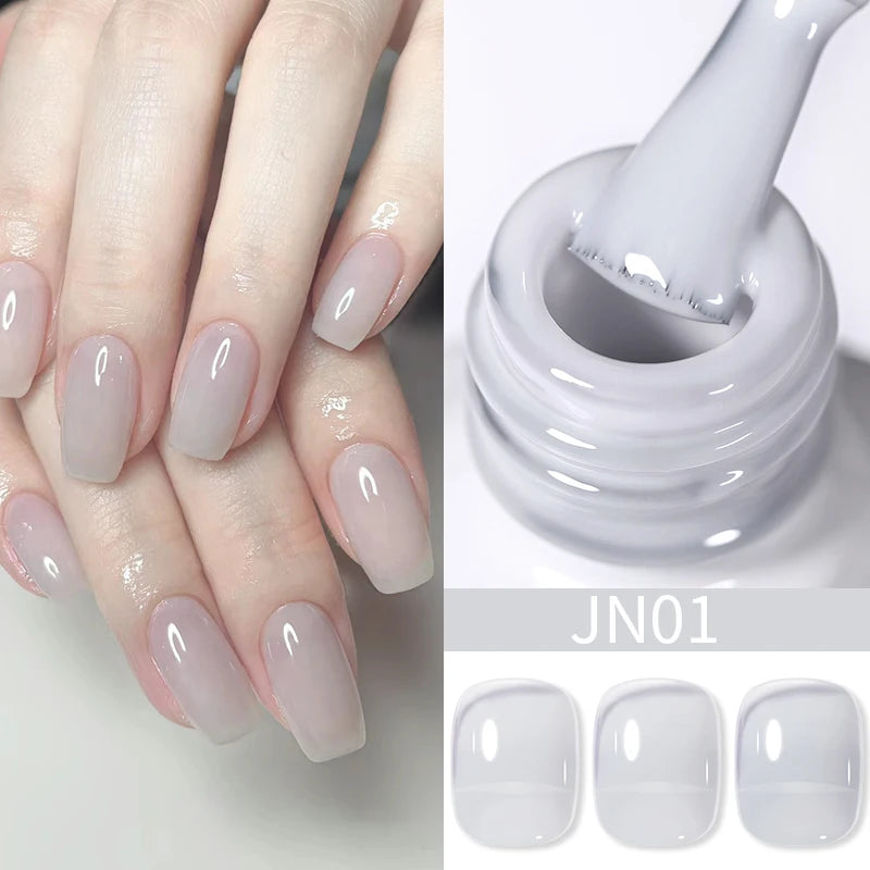 BORN PRETTY 10ml Translucent Jelly Nude Gel Nail Polish Colorful  Varnish Semi Permanent UV LED Nail Art  Manicure Gel