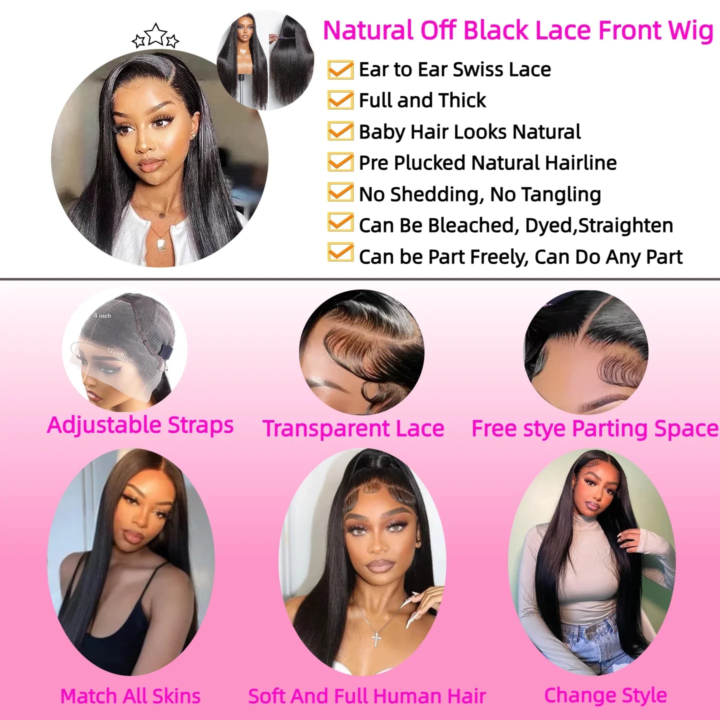 Glueless 5x5 7x6 Bone Straight HD Lace Front Wig Straight Human Hair For Black Women Pre Plucked Brazilian Lace Frontal Wigs