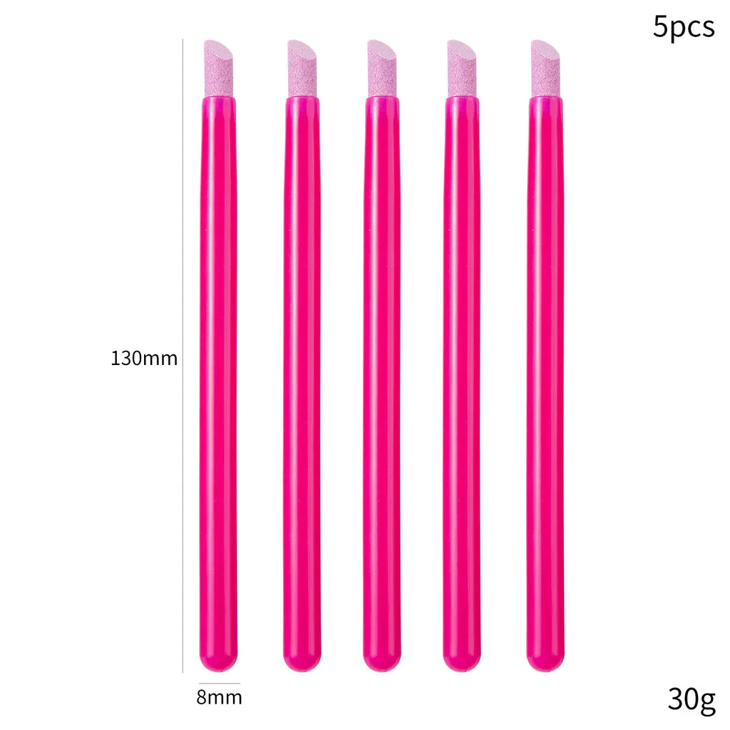 1/5PCS Quartz Pen Nail  Cuticle Pushers Nail Polish Manicure Stick Nail Files Grinding Pen Dead Skin Remover for Natural Nail
