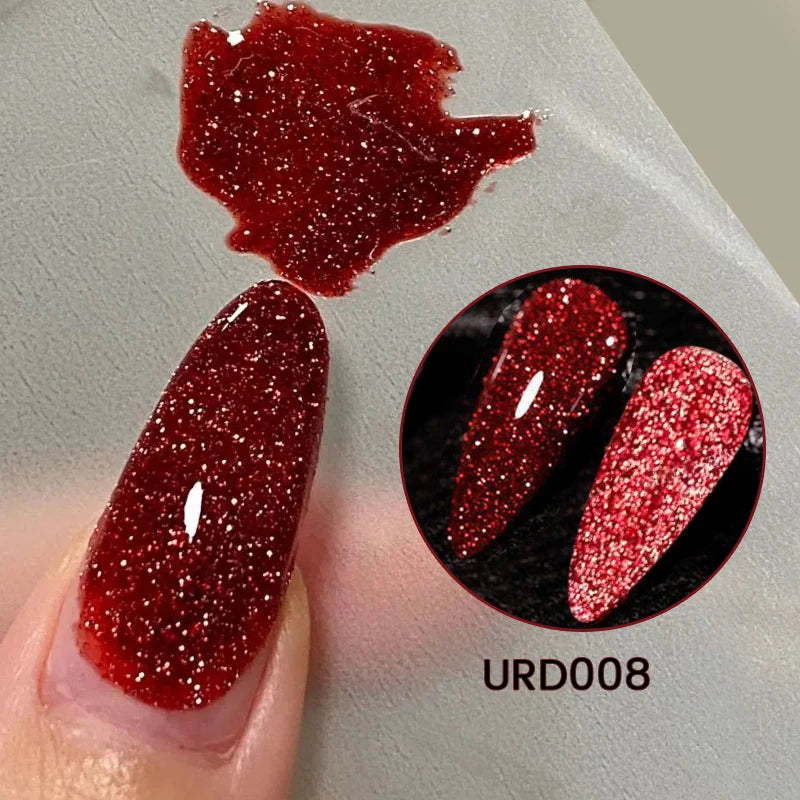 UR SUGAR 15ml Champagne Gold Sliver Reflective Glitter Gel Nail Polish Varnish Semi Permanent Soak Off UV Gel For Manicure Art