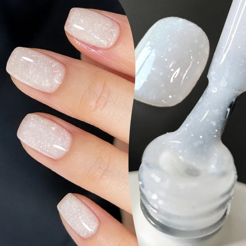 BORN PRETTY 10ml Snow Glitter Jelly Gel Polish Christmas Vernis Semi Permanent Nail Art Soak Off UV Gel Manicure Nail Supplies