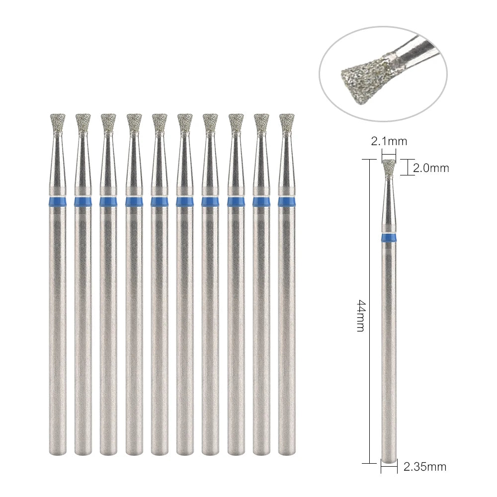 10Pcs Diamond Milling Cutter For Manicure Electric Nail Drill Bits Accessory Pedicure Machine Nail File Gel Remover Tool