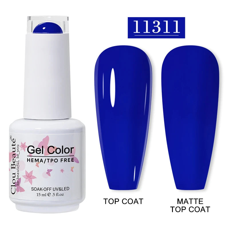 Clou Beaute 15ml Red Color Gel Polish Vernis Semi Permanent UV Varnish Gel Nail Polish Hema TPO Free Nails Art Manicure TOP BASE