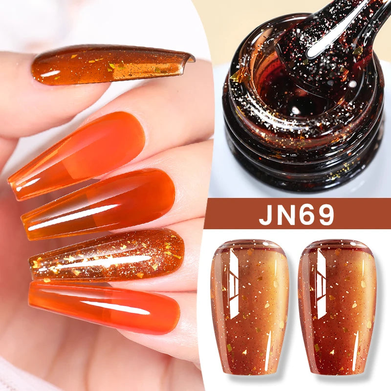 BORN PRETTY 83 Colors 10ml Jelly Nude Gel Nail Polish Autumn Amber Semi Transparent Manicure Soak off UV LED Nails Gel Varnish