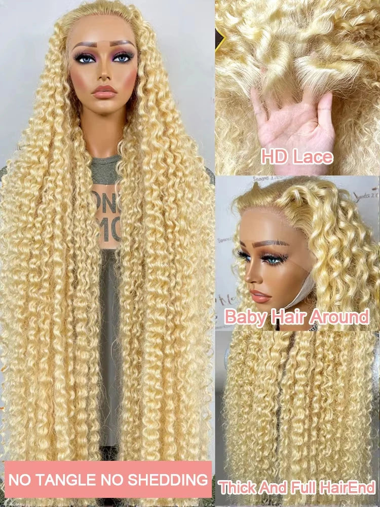 Nexora Deep Wave 13x6 Hd Lace Front Human Hair Wig Water Wave Curly Wigs Blonde Wig 613 With Baby Hair For Woman