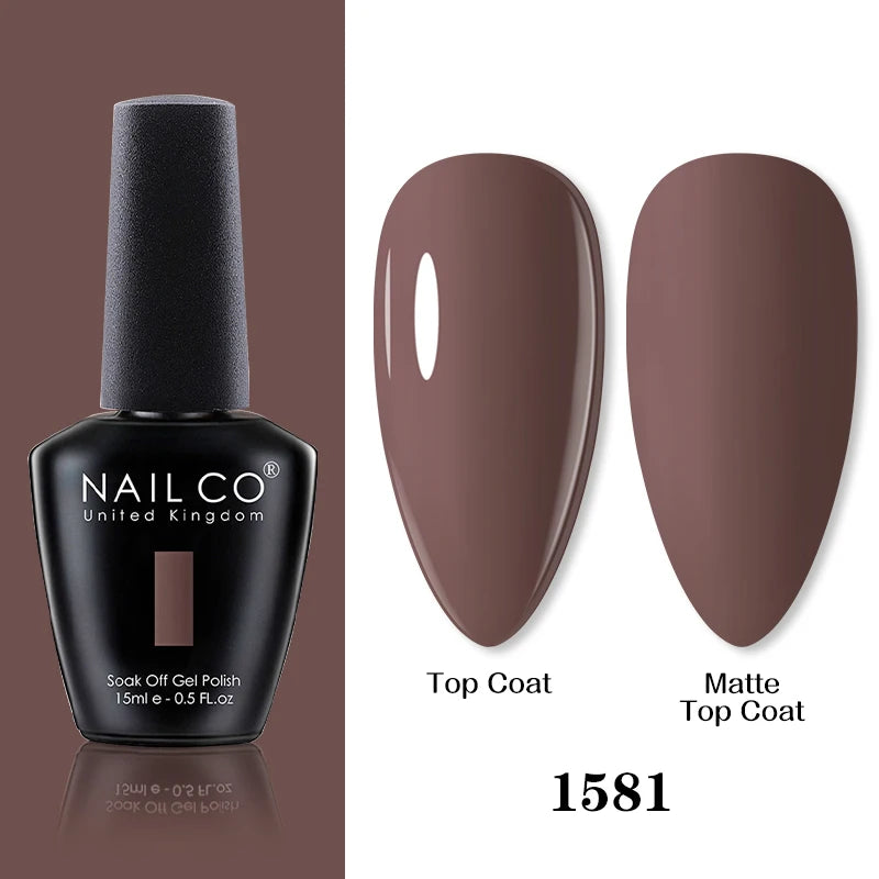 NAILCO 15ml Brown Nails Art Red Color Gel Nail Polish Semi-permanent UV Gel Polish Coffee Manicure Chocolate Hybrid Nail Varnish