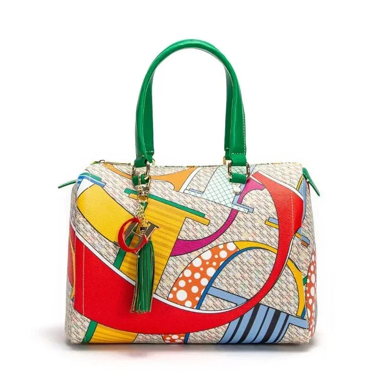 Women's Commuter Crossbody Bag 2025 Spring New Colorful Printed Women's Handbags Monogram Bronze Fashion Luxury Design