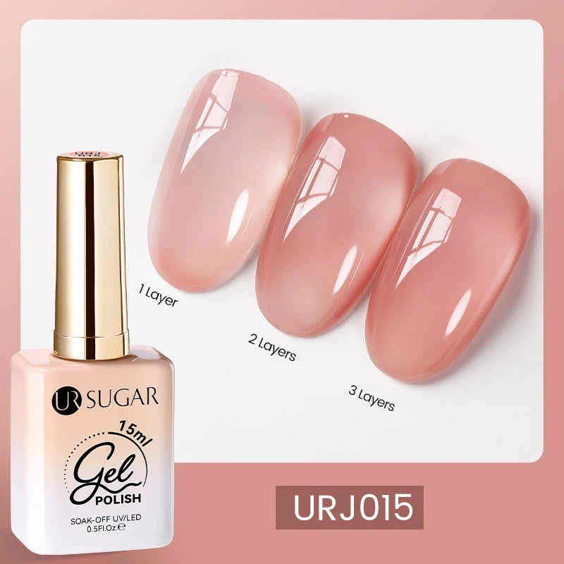 UR SUGAR 15ml Champagne Gold Sliver Reflective Glitter Gel Nail Polish Varnish Semi Permanent Soak Off UV Gel For Manicure Art