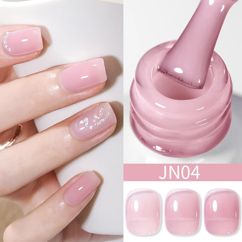 BORN PRETTY 10ml Translucent Jelly Nude Gel Nail Polish Colorful  Varnish Semi Permanent UV LED Nail Art  Manicure Gel