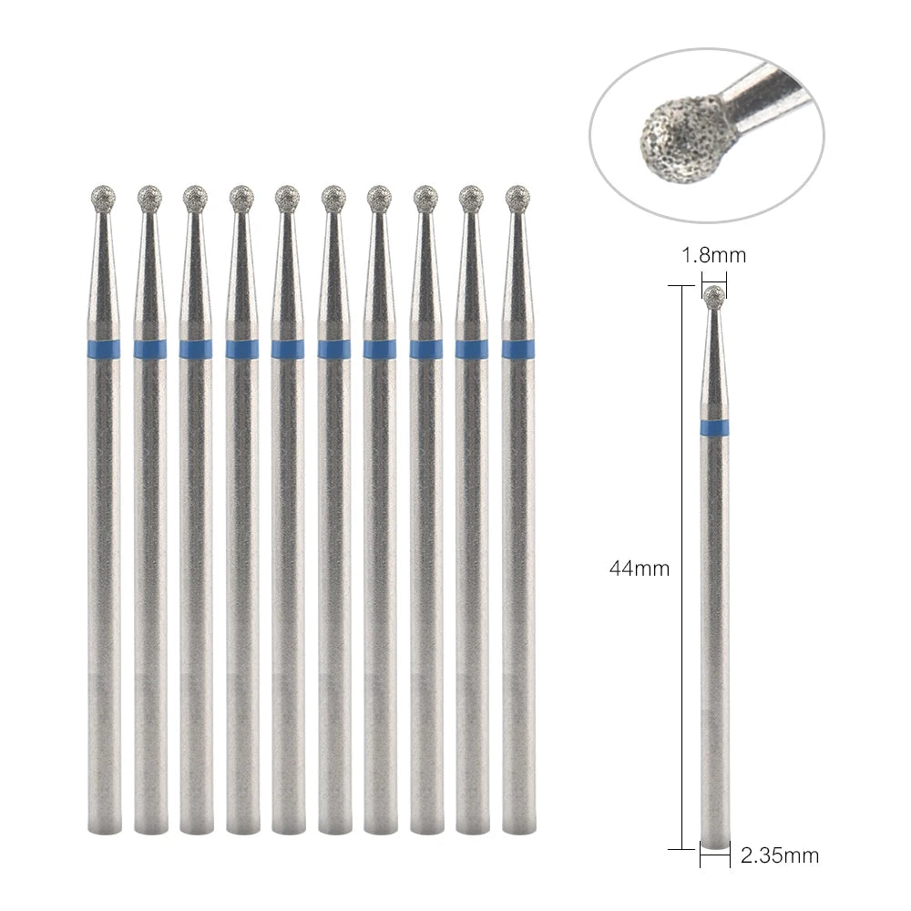10Pcs Diamond Milling Cutter For Manicure Electric Nail Drill Bits Accessory Pedicure Machine Nail File Gel Remover Tool