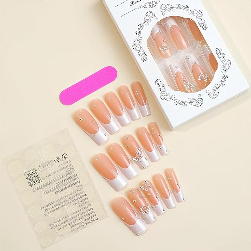 24 PCS Diamond Butterfly Nail Art