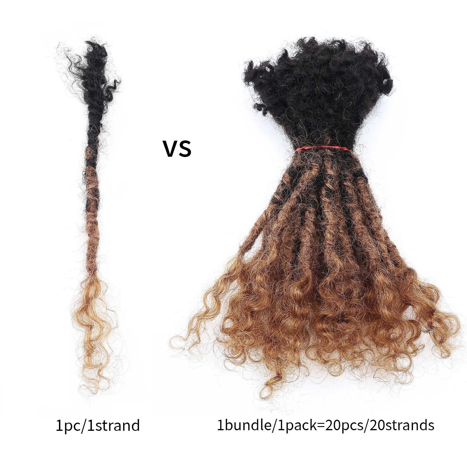 20 Strs/Pack ANNA 6-30" 0.6cm # 1B/30 Remy Hair Locs Extensions Dreadlocks Styles Brazilian Lisa Locs for Beginners