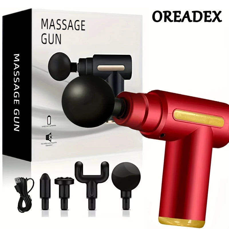 Portable Handheld Fascia Gun USB Charging Tapping Massager for Body Back Neck Leg 6 Levels of Intensity
