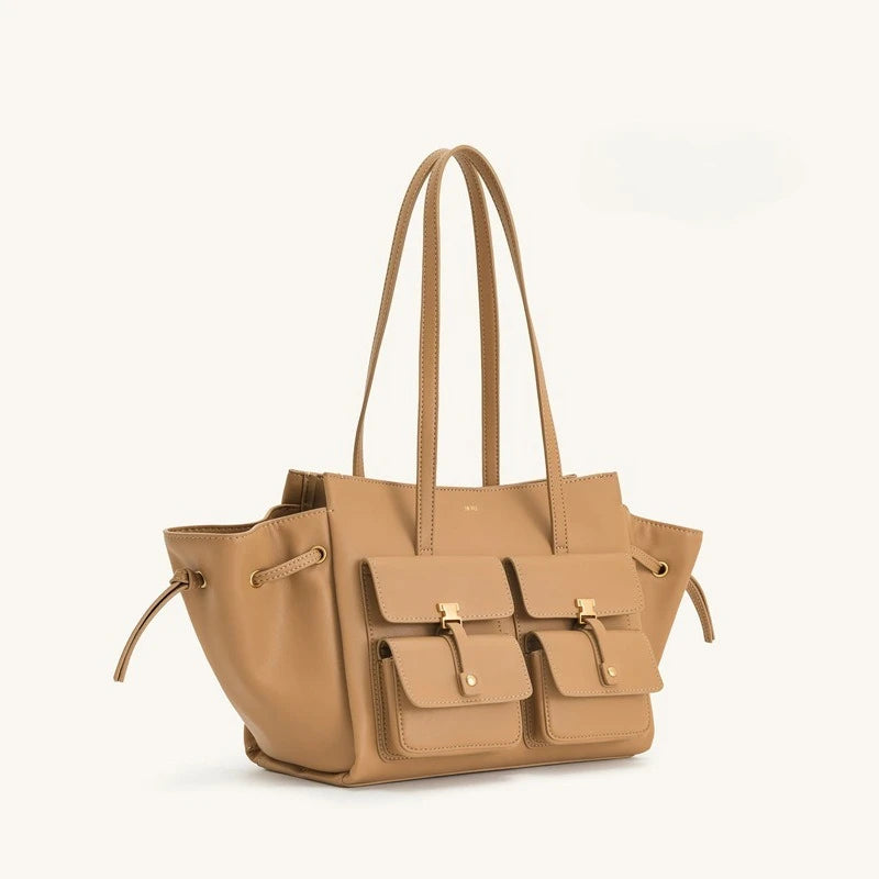 2026 Spring&Autumn JW PEI Pocket Handbag Linda Tote Bag for Women Large Capacity Commuter Shoulder Bag Crossbody Waxed Bag