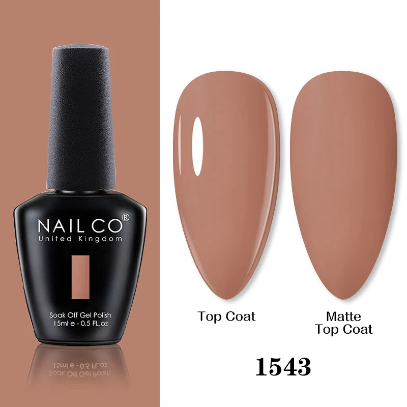 NAILCO 15ml Brown Nails Art Red Color Gel Nail Polish Semi-permanent UV Gel Polish Coffee Manicure Chocolate Hybrid Nail Varnish