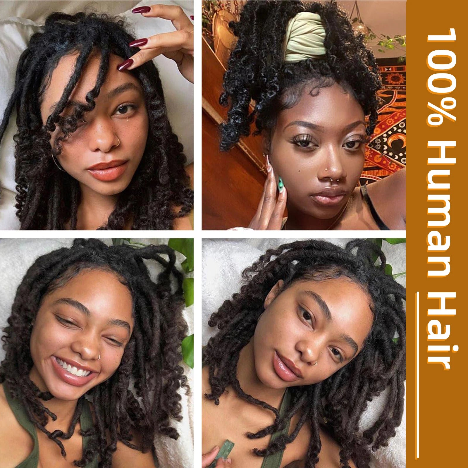 20 Strs/Pack ANNA 6-30" 0.6cm # 1B/30 Remy Hair Locs Extensions Dreadlocks Styles Brazilian Lisa Locs for Beginners