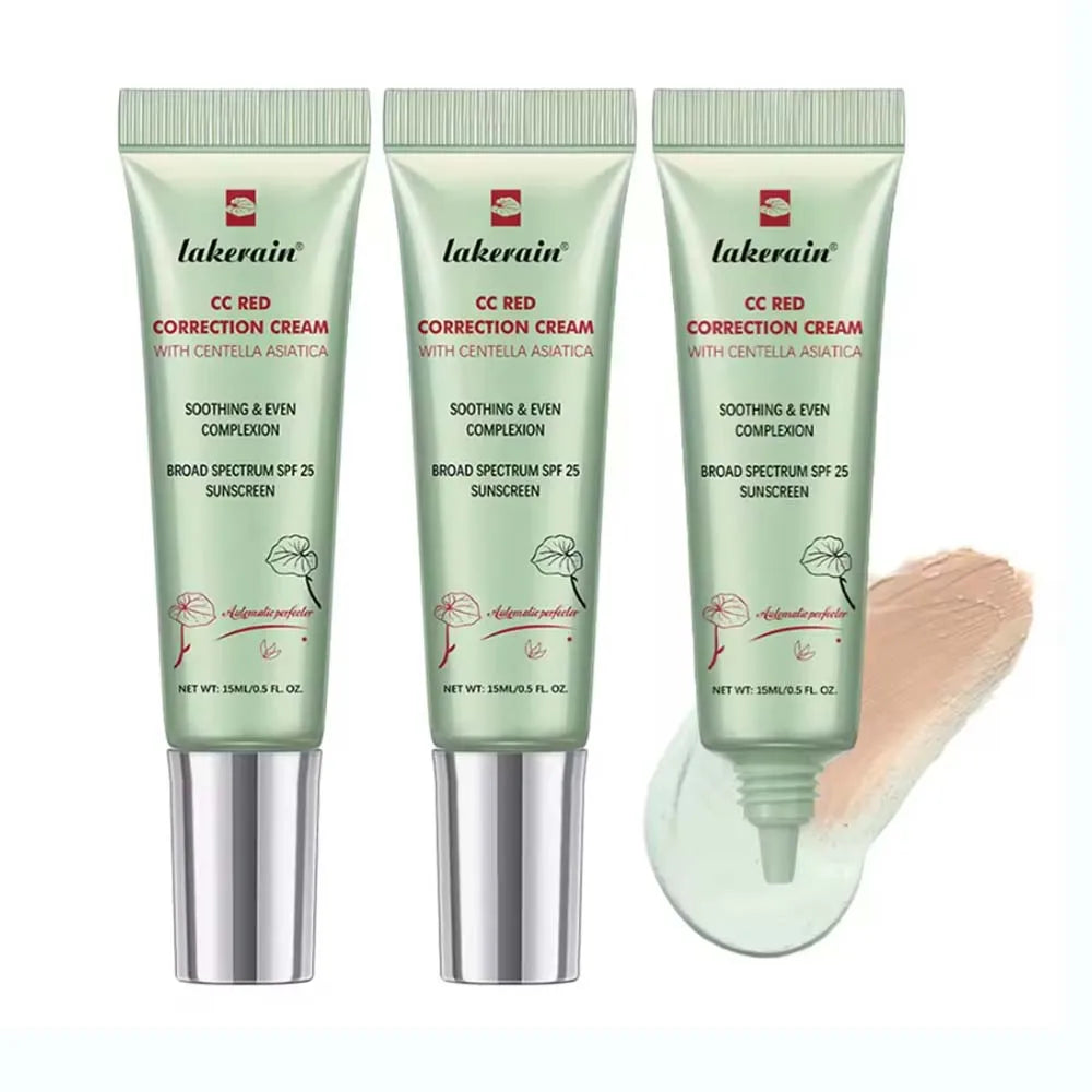 3pcs CC Cream Color Changing Liquid Foundation Centella Korean High Coverage Foundation Foundation Cream for Face Base Makeup