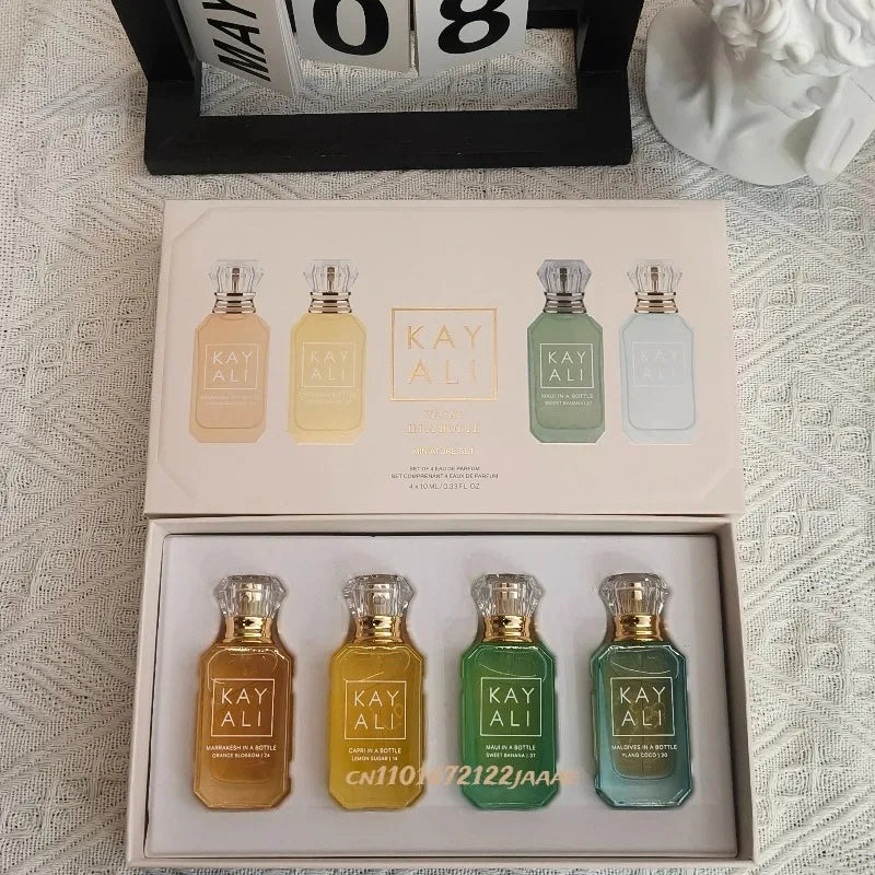 4x10ml KAYALI Unisex Eau De Parfum Set Long Lasting Floral Fruity Musk Vanilla Royale Mini Travel Perfume Collection