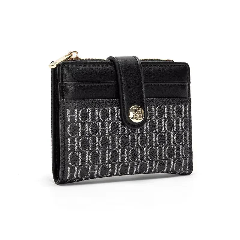 CH New Classic Folding Money Clip Compact Lightweight Luxury Brand Design Sense Letter Decoration Card Bag Women Zero Wallet