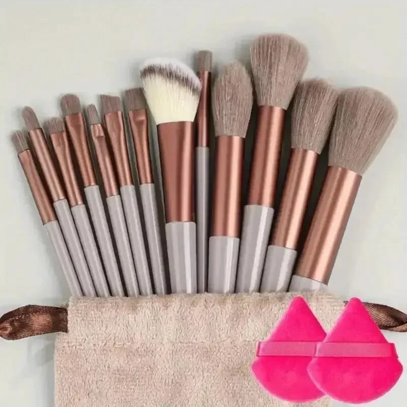 Vegan Makeup Brush Set - Soft Fluffy Kabuki & Blending Brushes for Foundation, Contour & Baking, Cruelty-Free Salon Tools