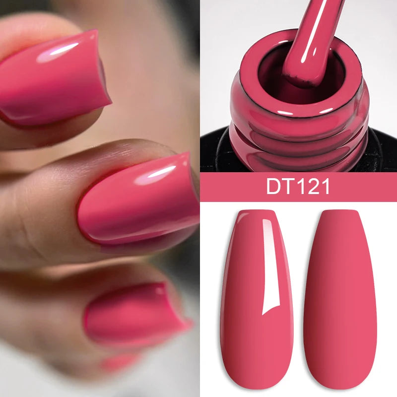 MEET ACROSS 7ml Wine Red Gel Nail Polish Long-Lasting French Style Gel Nail Supplies For Manicure DIY Design Nail Art Varnish