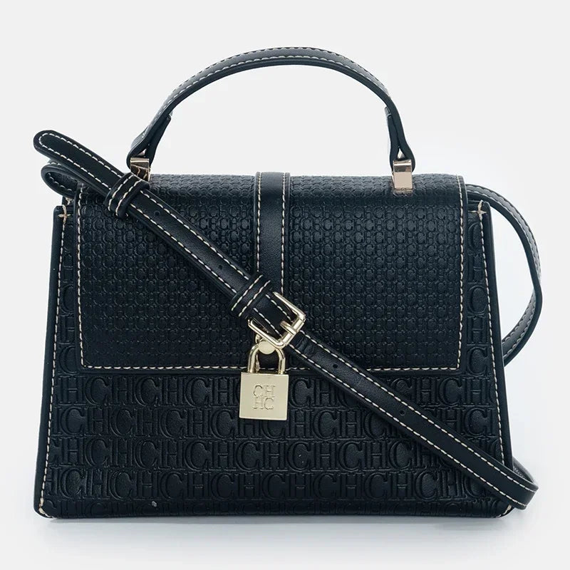 CHCH Luxury Brand Women's Tote Bag Delicate Compact Monogram Print Lock Design Versatile Simple Solid Color Women's Shoulder Bag