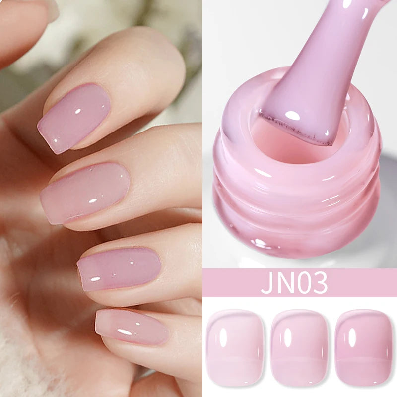 BORN PRETTY 10ml Translucent Jelly Nude Gel Nail Polish Colorful  Varnish Semi Permanent UV LED Nail Art  Manicure Gel