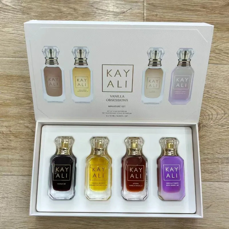 KAYALI Unisex Perfume Gift Set 4×10ml Eau De Parfum Long Lasting Fresh Mild Floral Fruity Musk Elegant Vanilla Royale Fragrance