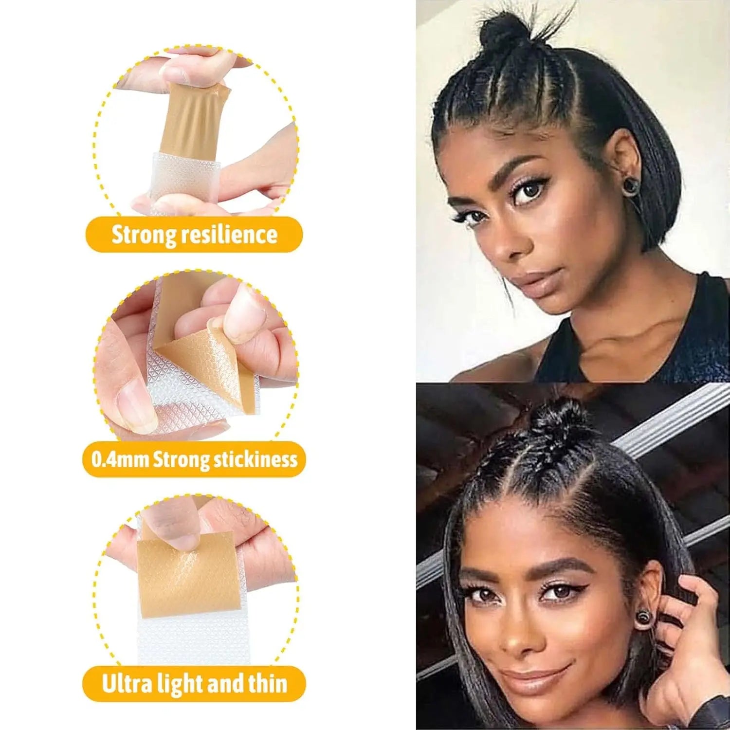 2/5/10 pcs Fake Scalp Tape For Lace Wigs, Realistic Looking Parting Silicone Scar Tape With Knots Natural & Easy to Use