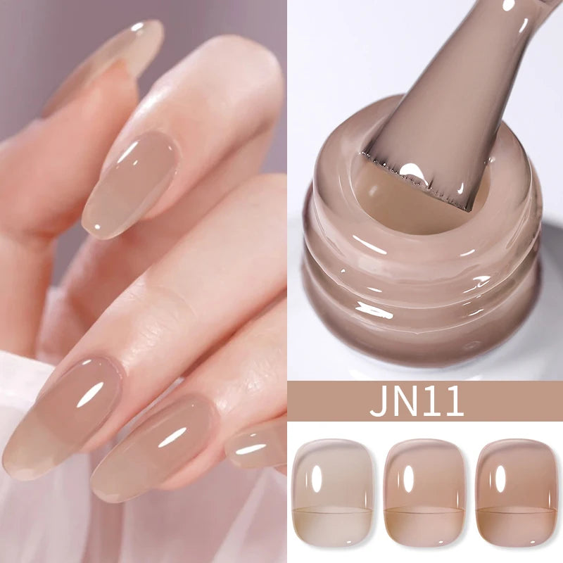 BORN PRETTY 10ml Translucent Jelly Nude Gel Nail Polish Colorful  Varnish Semi Permanent UV LED Nail Art  Manicure Gel