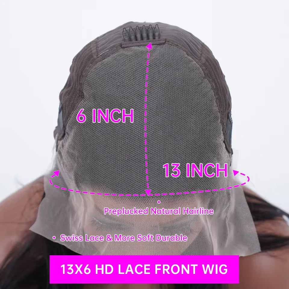 13x4 HD Transparent Bone Straight Human Hair Lace Frontal Wigs 250 Density 4x4 Closure Human Hair Wigs for Women 30 40 Inch