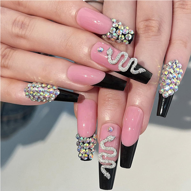 24 PCS Diamond Snake Nail Art