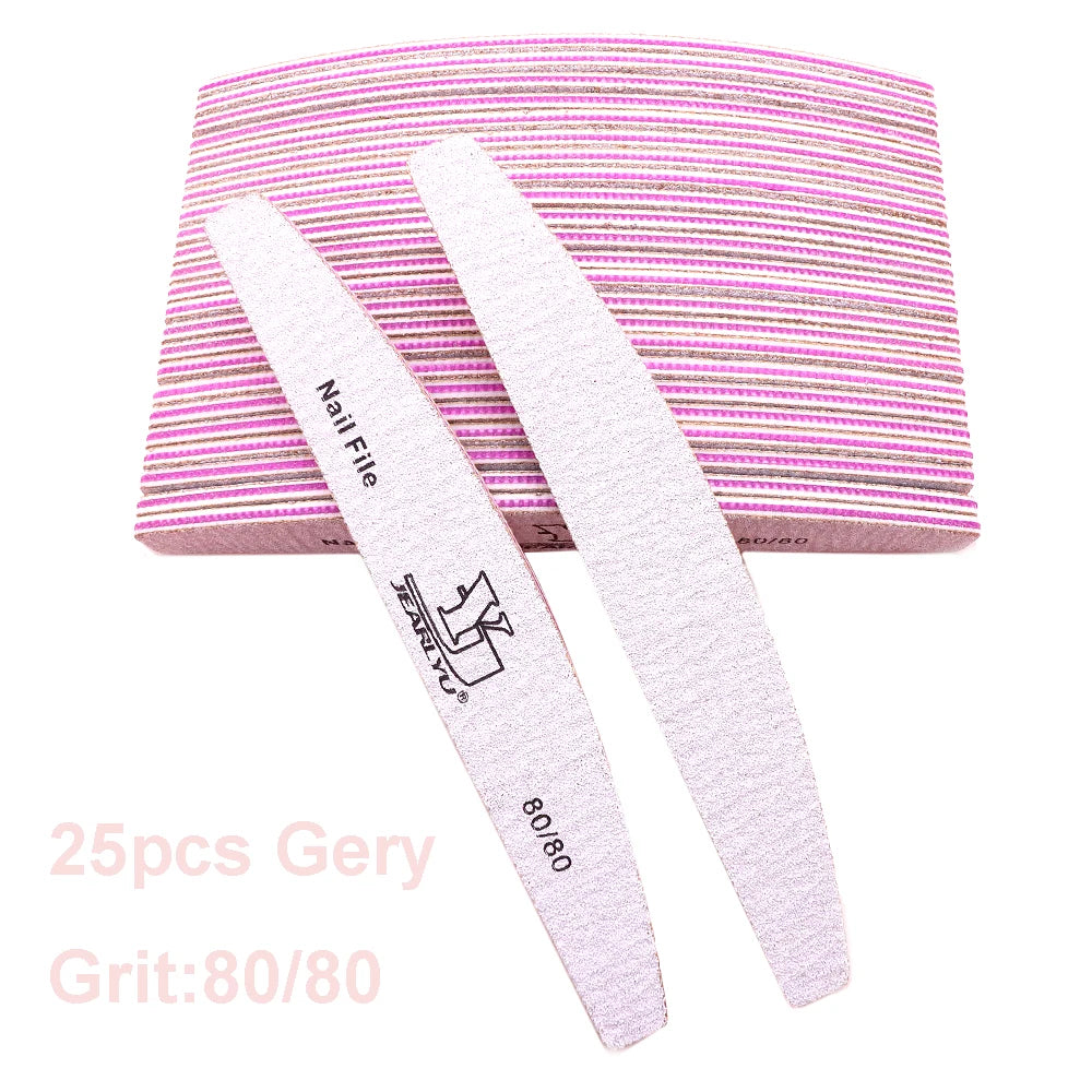 5/25Pcs/Lot Nail File Mix Color 80/100/150/180/240 Grit Professional Sandpaper Cuticle Remover Buffer Files Manicure Tool Set