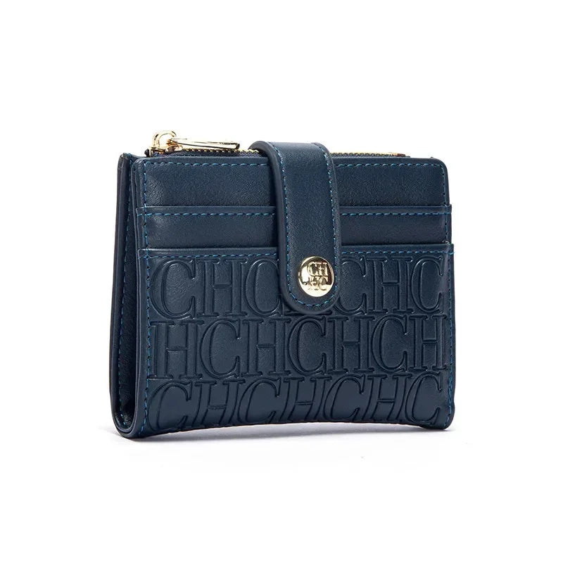 CH New Classic Folding Money Clip Compact Lightweight Luxury Brand Design Sense Letter Decoration Card Bag Women Zero Wallet