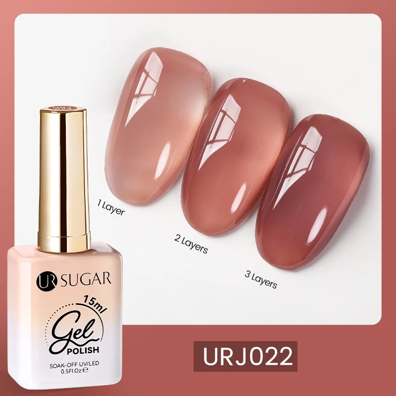UR SUGAR 15ml Champagne Gold Sliver Reflective Glitter Gel Nail Polish Varnish Semi Permanent Soak Off UV Gel For Manicure Art