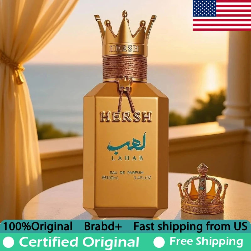 Alezz Oud Hersh Lahab Eau de Parfum Spray 3.4 Ounce Premium Arabian Perfumes Lasting Fresh Aromatic Fragrance Pheromones Perfume