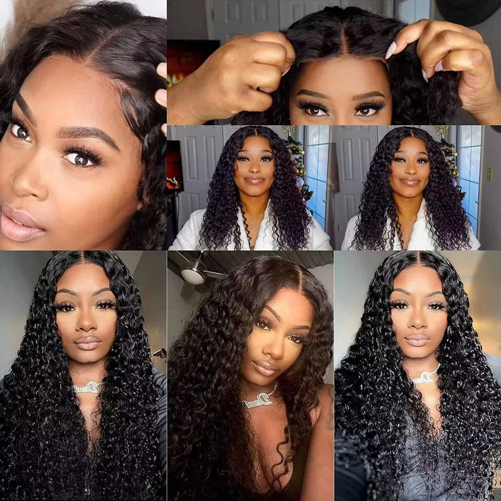 Human Hair 5x5 Glueless Curly Wig 13x6 HD Lace Front Wig 13x4 Water Deep Wave Lace Frontal Wigs 4x4 HD Closure 30 40 Inch