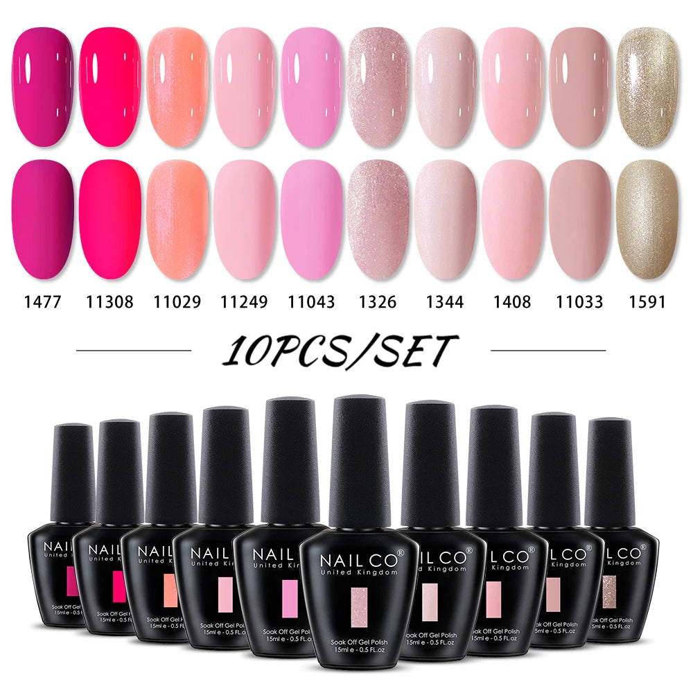 NAILCO 15ml Brown Nails Art Red Color Gel Nail Polish Semi-permanent UV Gel Polish Coffee Manicure Chocolate Hybrid Nail Varnish