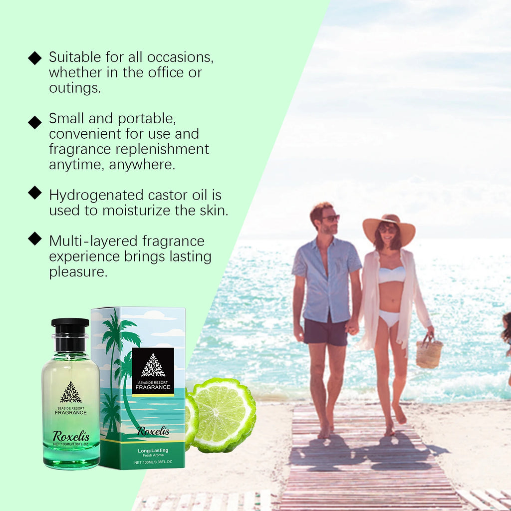 Roxelis 100ml Seaside Resort Fragrance Natural Fragrance Light Lasting Fragrance Layers Exhale Charm Everyday Portable Fragrance