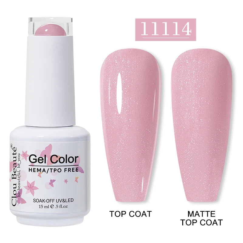 Clou Beaute 15ml Red Color Gel Polish Vernis Semi Permanent UV Varnish Gel Nail Polish Hema TPO Free Nails Art Manicure TOP BASE
