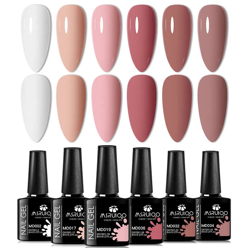 6pc Nail Gel Polish Set All-Season Ultra Pigmented Semi Permanent UV Painting Gel For Nails Salon DIY Manicure Varnish Design