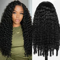 250 Density 13X6 Hd Lace Frontal Wig Burmese Curly Wig Human Hair Brazilian Lace Front Wig Natural Black 40 Inch For Black Women