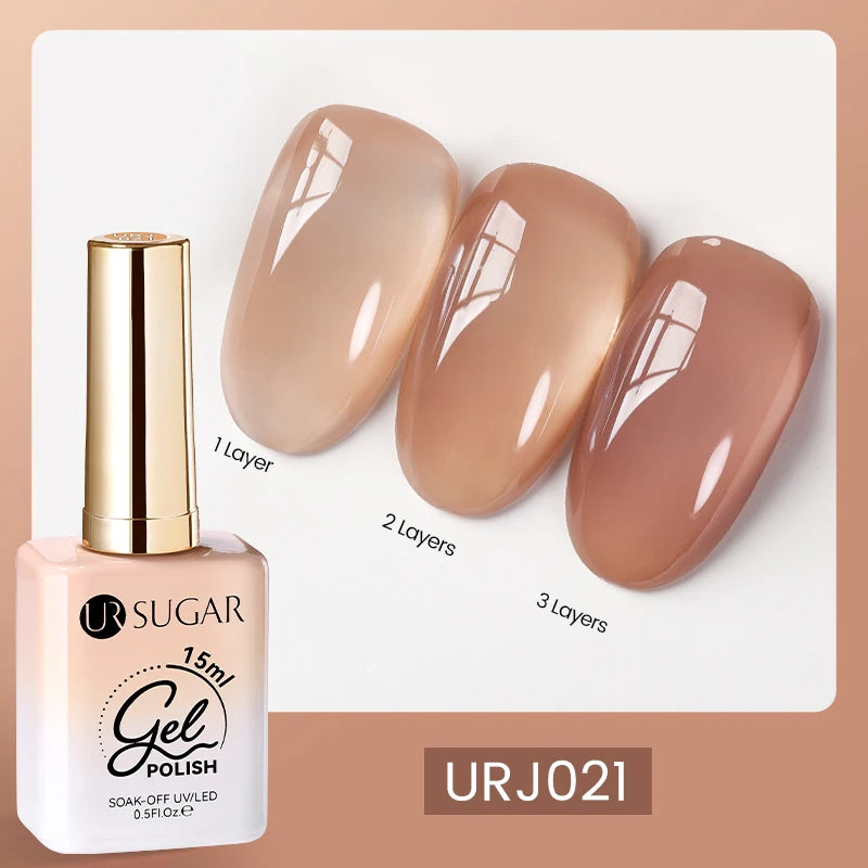 UR SUGAR 15ml Champagne Gold Sliver Reflective Glitter Gel Nail Polish Varnish Semi Permanent Soak Off UV Gel For Manicure Art